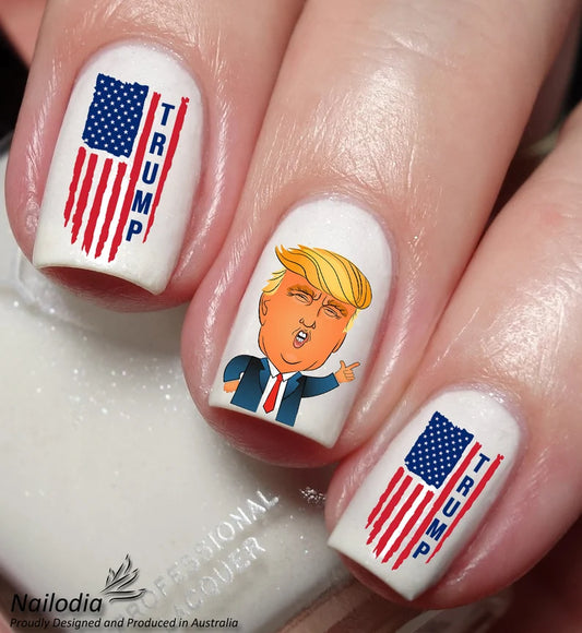 Republican Party Support Nail Art Decal Sticker (28 Decals per sheet)