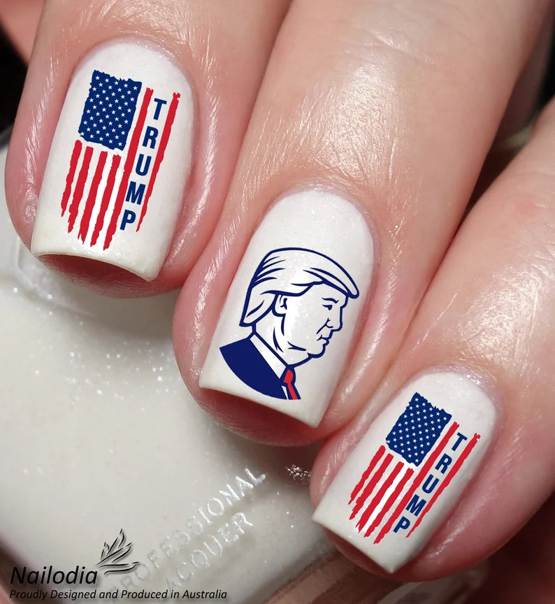 Republican Party Support Nail Art Decal Sticker (28 Decals per sheet)